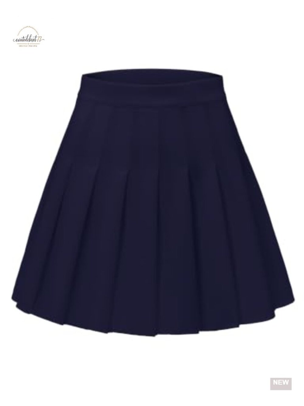 High-Waisted Pleated A-Line Mini Skater Skirt Stretch Polyester Spandex